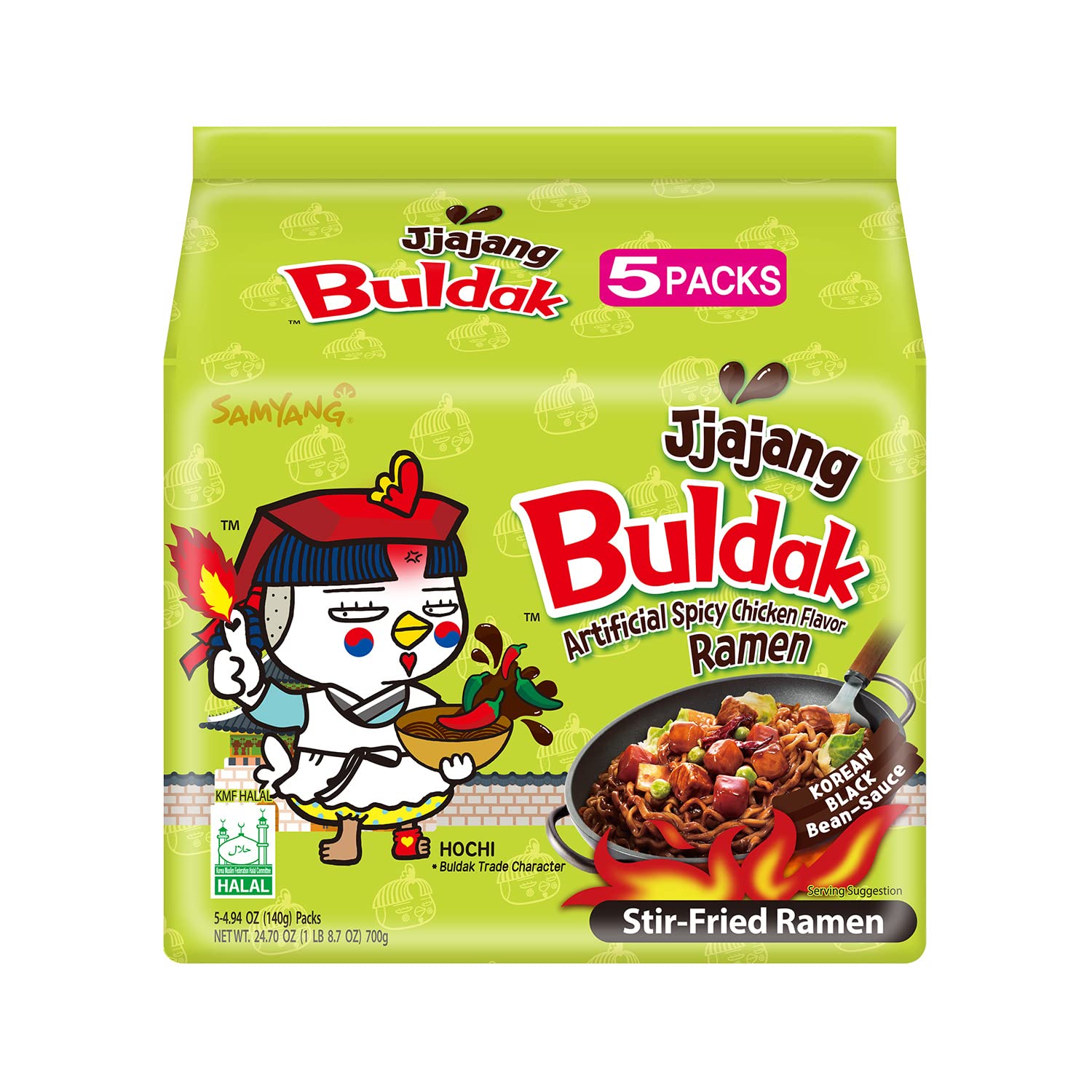 SAMYANG BULDAK HOT CHICKEN Jjajang RAMEN (140G X 5)
