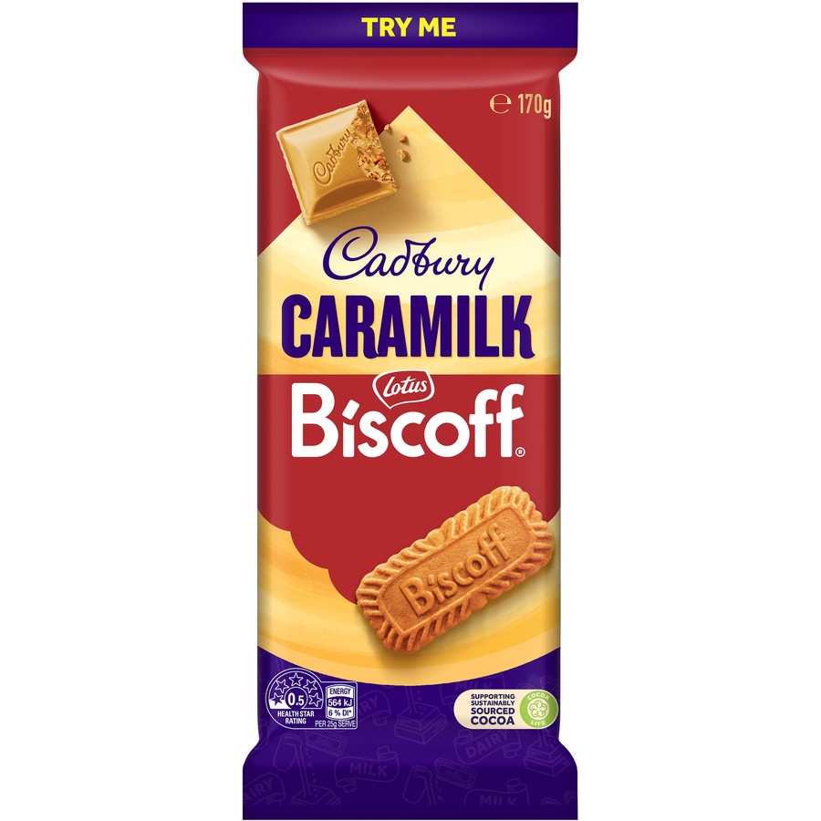 Cadbury Dairy Milk Caramilk Biscoff Block Chocolate 170g