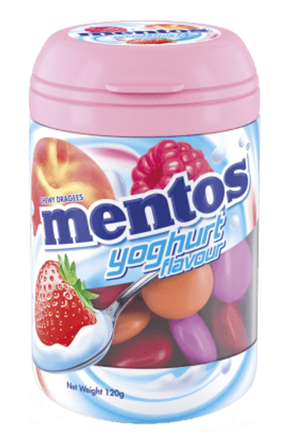 Mentos Strawberry Yogurt Bottle 90g