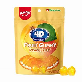 AMOS 4D Fruit Peach Burst Gummy 170g