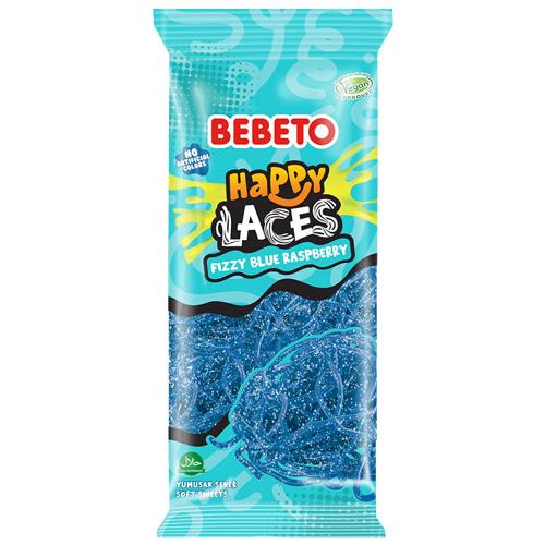 Bebeto Happy Laces Fizzy Blue Raspberry 180g
