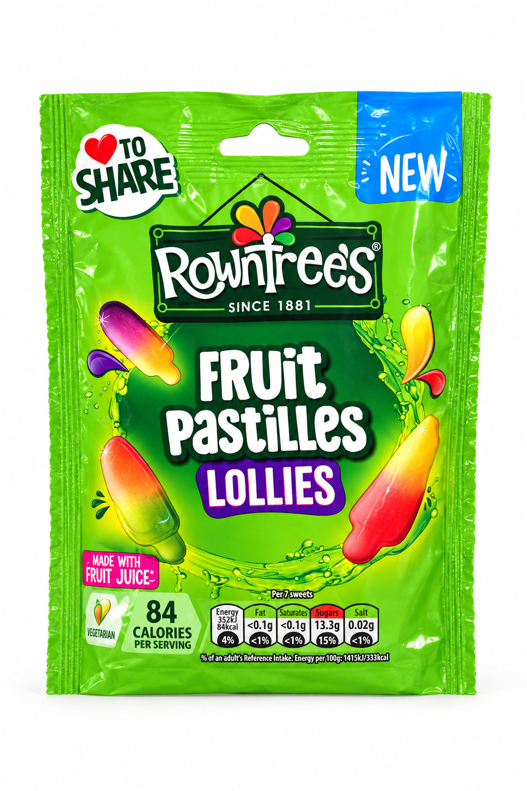 Rowntrees Fruit Pastilles Lollies 130g