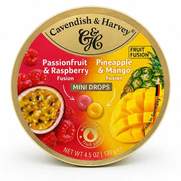 Cavendish & Harvey Passionfruit & Raspberry, Pineapple & Mango Mini Drops 130g