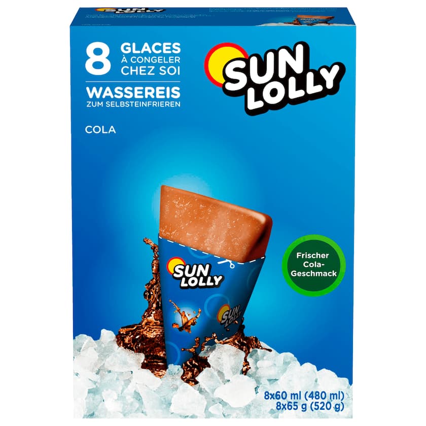 Sun Lolly Ice lollies Cola x8 480ml