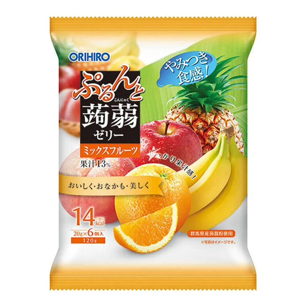 ORIHIRO Fruity Jelly Pouch Candy Japanese Sweet Snacks (6 Pcs) 120g