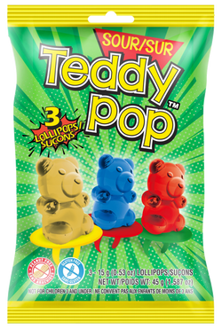 TEDDY POP Ring Lollipop sour 3 count