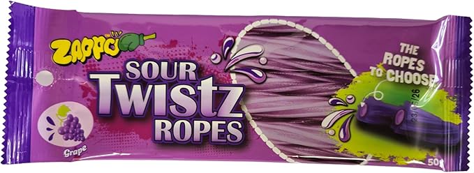 ZAPPO Sour Twist Ropes Grape 50g