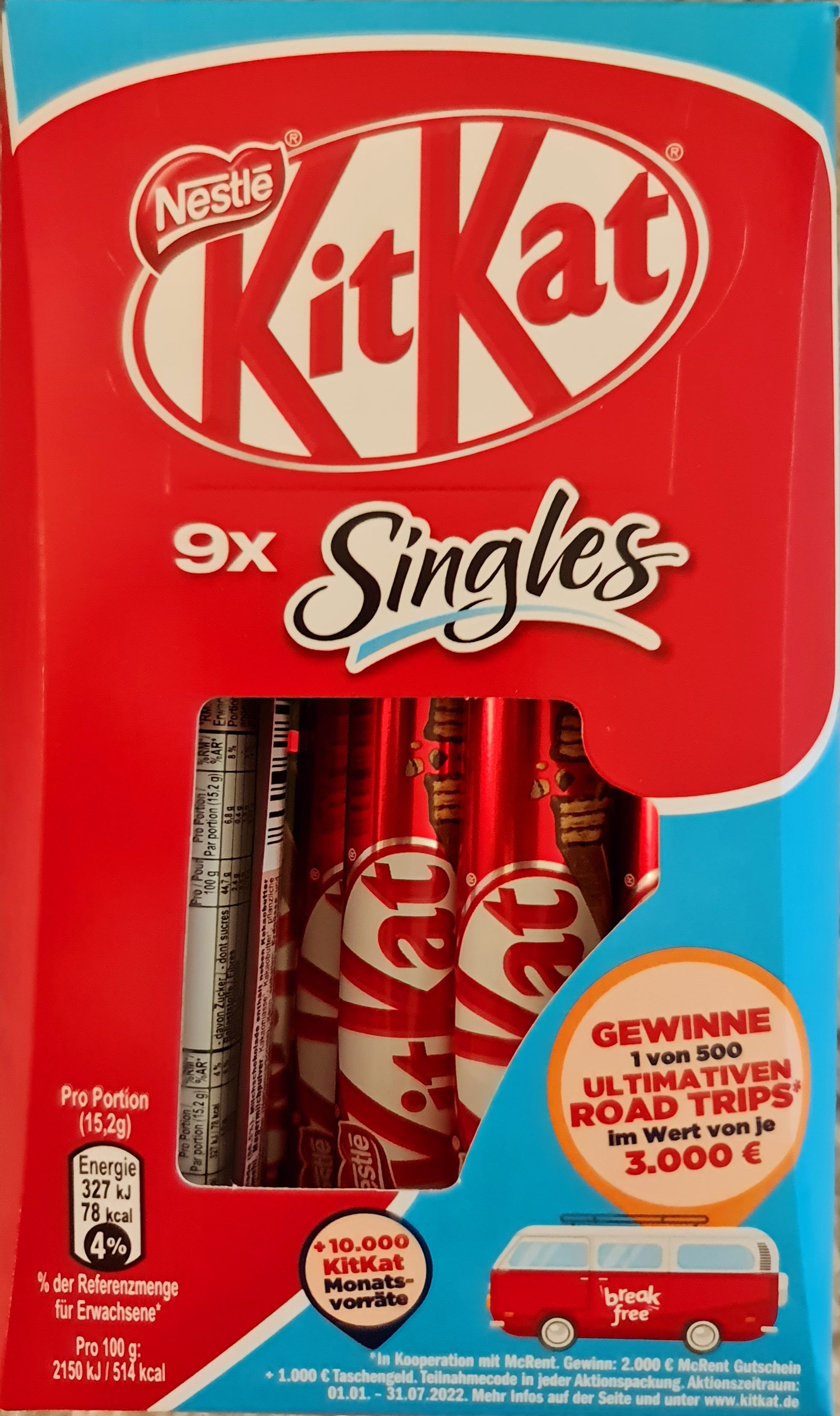 KitKat singles 9 pack 15.2g