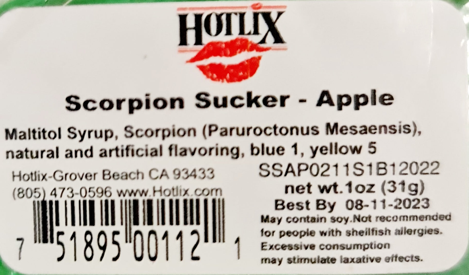 HOTLIX SCORPION SUCKER APPLE 31G