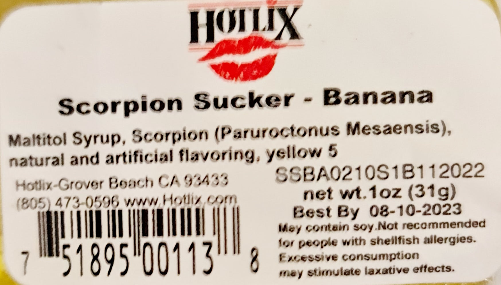 HOTLIX SCORPION SUCKER BANANA 31G