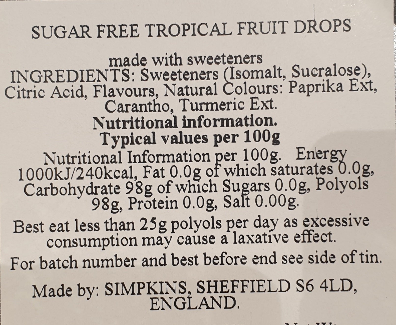 SIMPKINS Tropical Fruit Drops