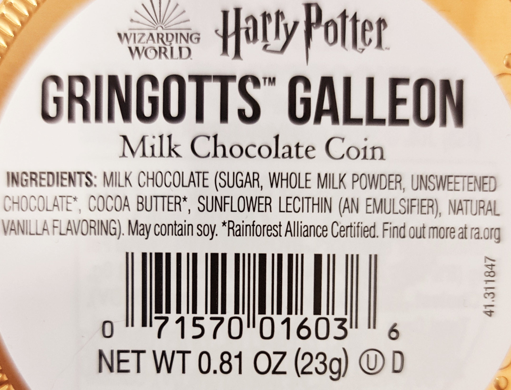 HARRY POTTER GRINGOTTS GALLEON CHOCOLATE COINS 23G