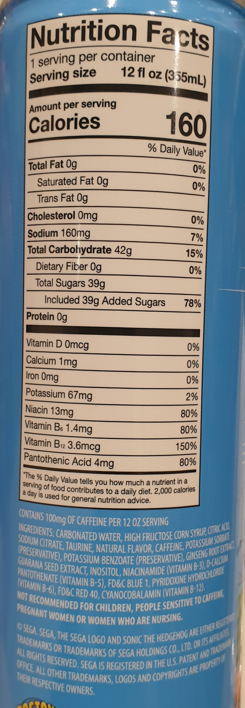 Sonic The Hedgehog Speed Energy Drink 355ml