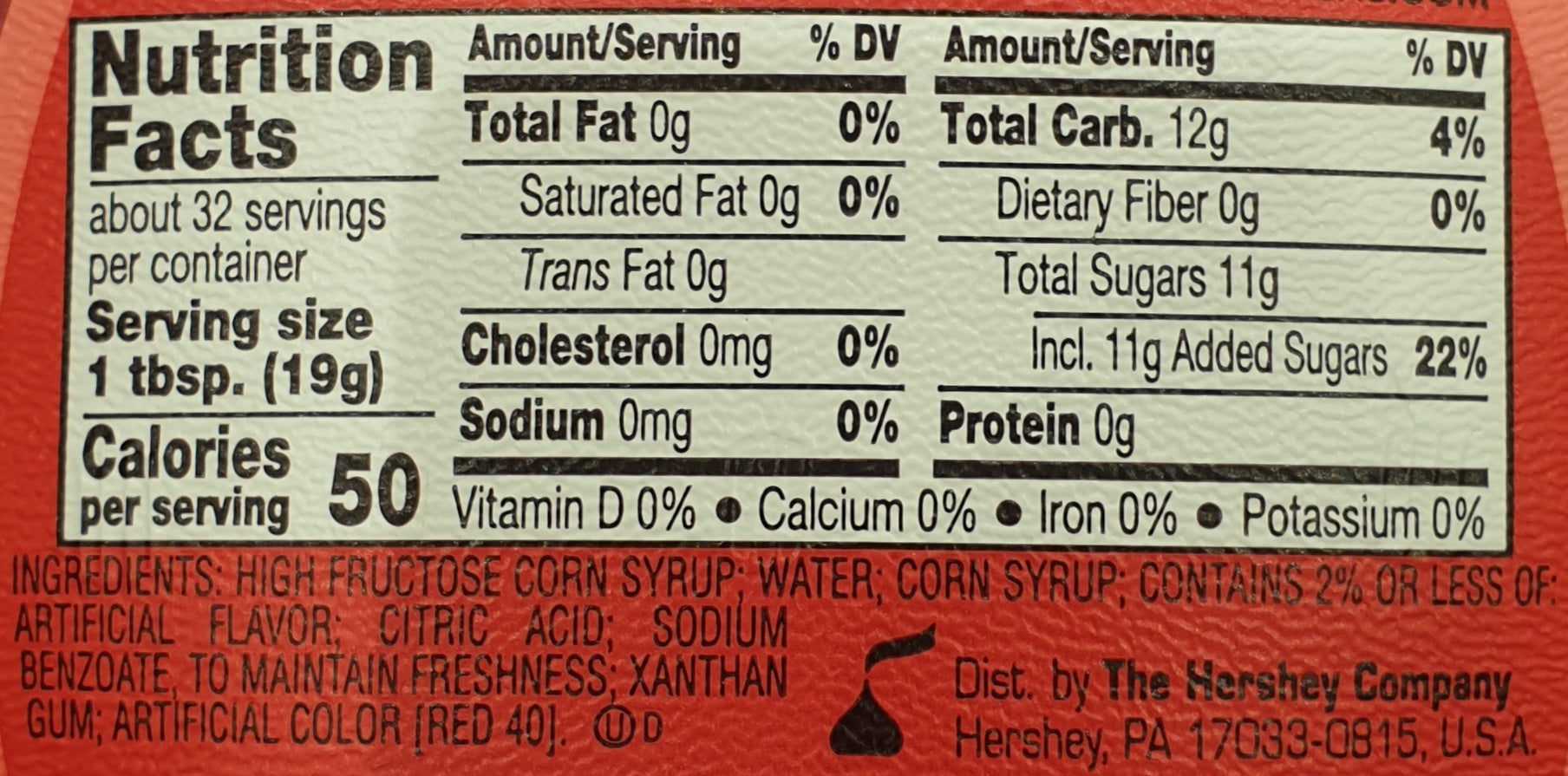 HERSHEY'S Syrup Strawberry Flavor 623g