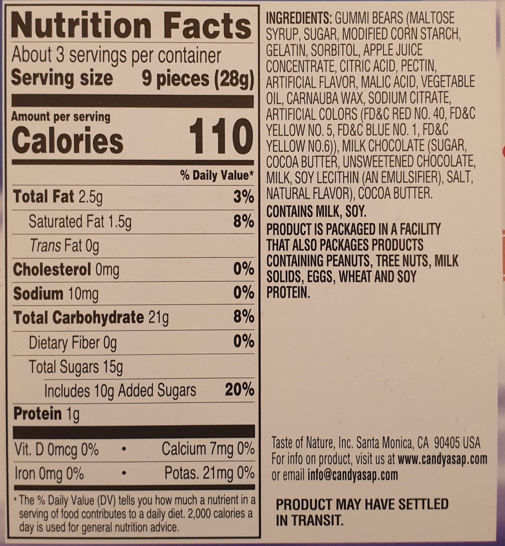 MUDDY BEARS Milk Chocolate Gummi Bears 88g