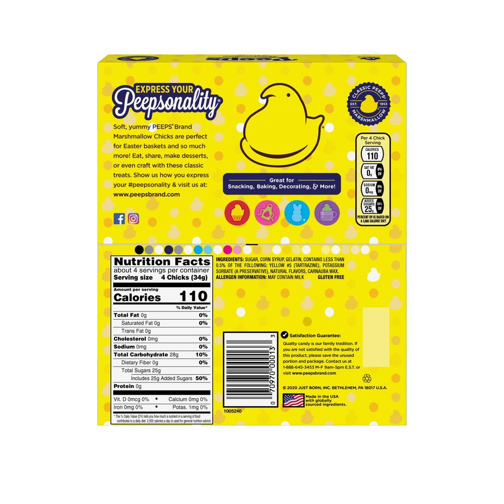 PEEPS Marshmallow Yellow 15pk 127g