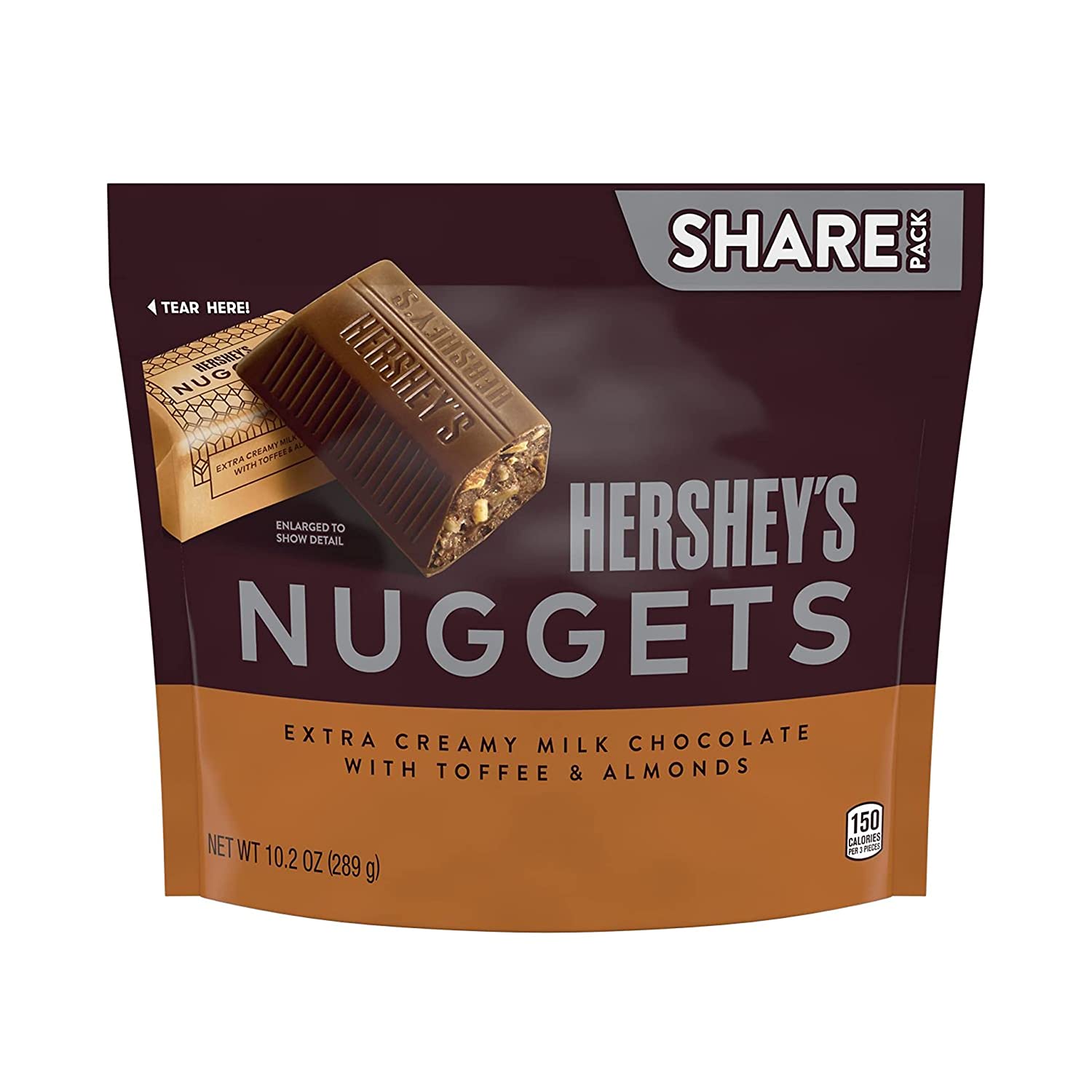 HERSHEY'S Nuggets Milk Chocolate Toffee Almonds Share Pack 289g