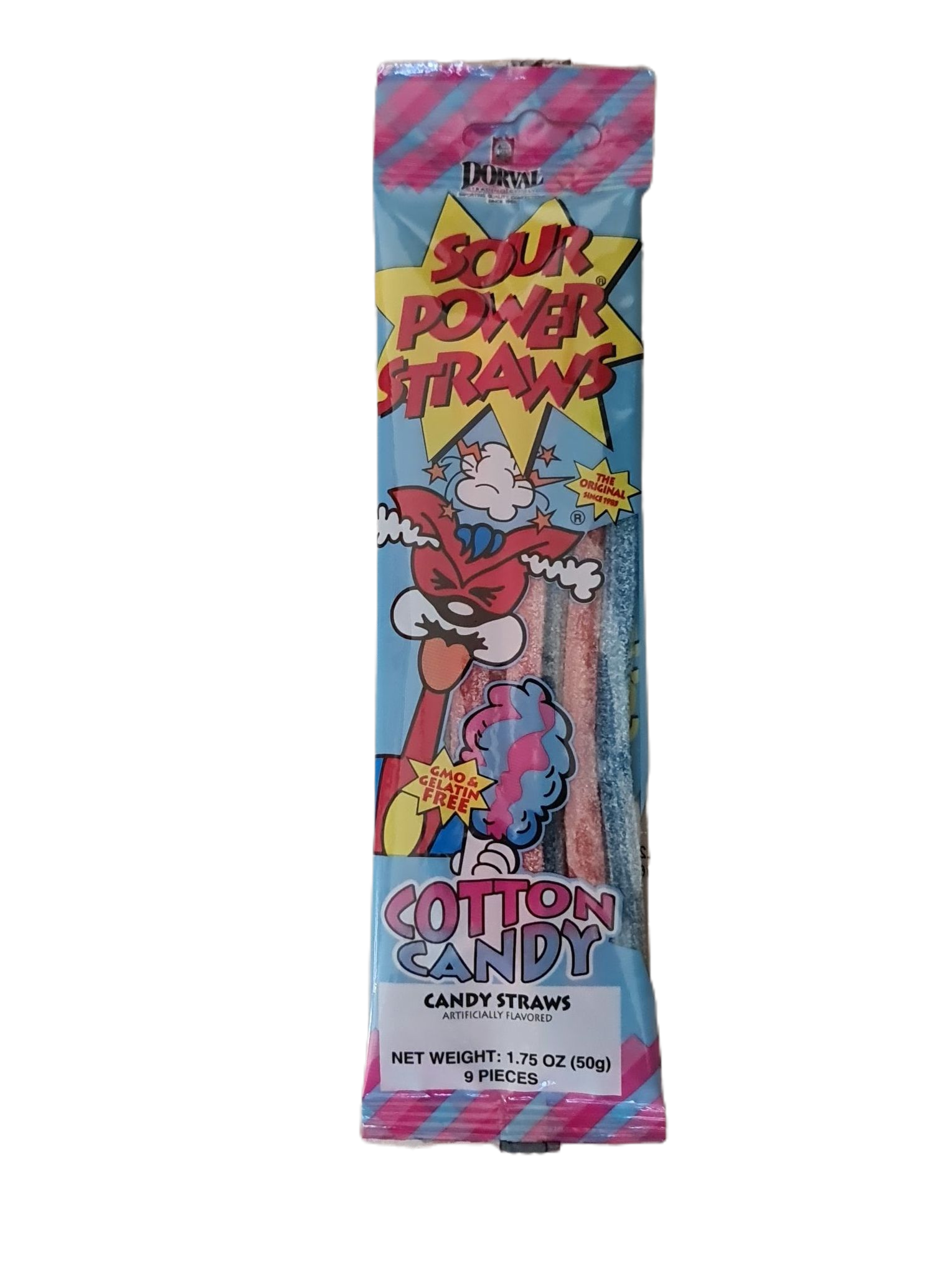 SOUR POWER STRAWS Cotton Candy 50g