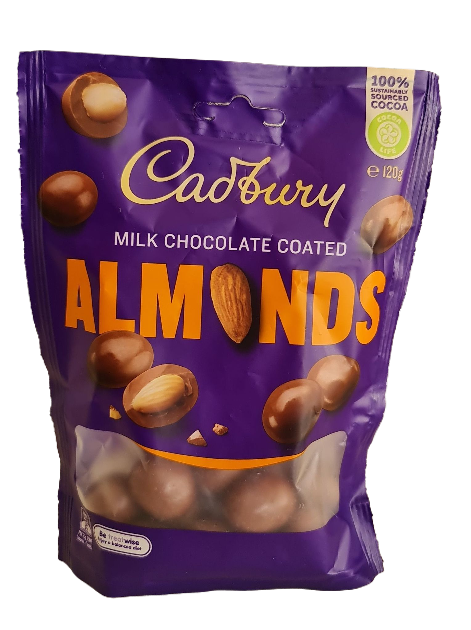 Cadbury milk chocolate coated almonds pouch 120g