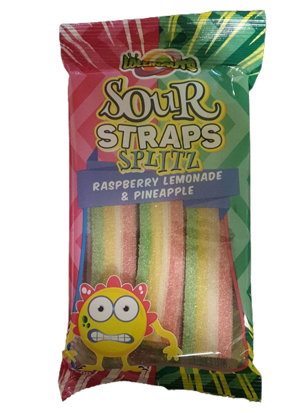 Lollinauts sour straps splitz raspberry lemonade & pineapple 160g