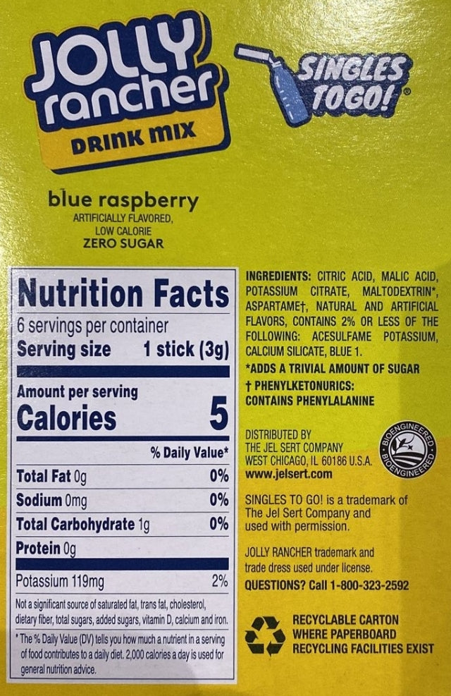 JOLLY RANCHER Drink Mix Blue Raspberry 18.4g