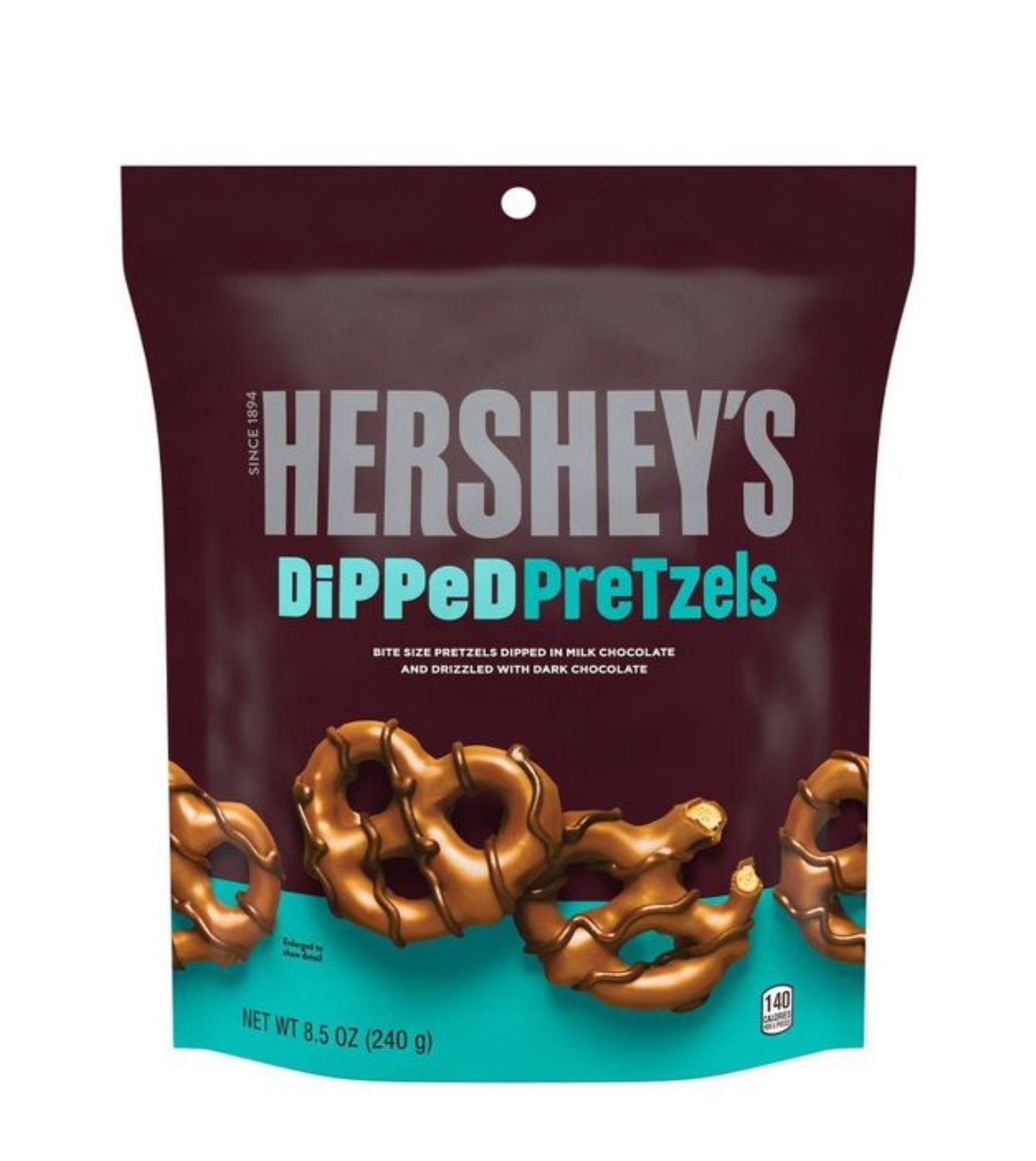 HERSHEY'S Dipped Pretzels Milk Chocolate 240g