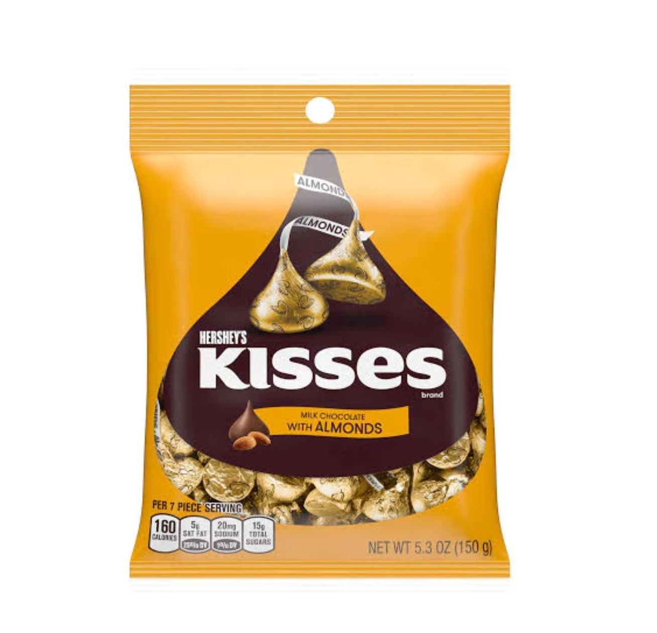 HERSHEY'S Kisses Milk Chocolate Almonds Bag 127g