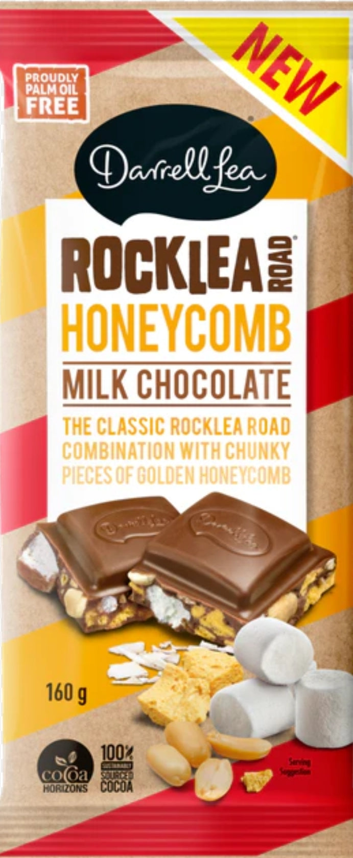 DARRELL LEA ROCKLEA ROAD Honey comb Milk Chocolate 160g