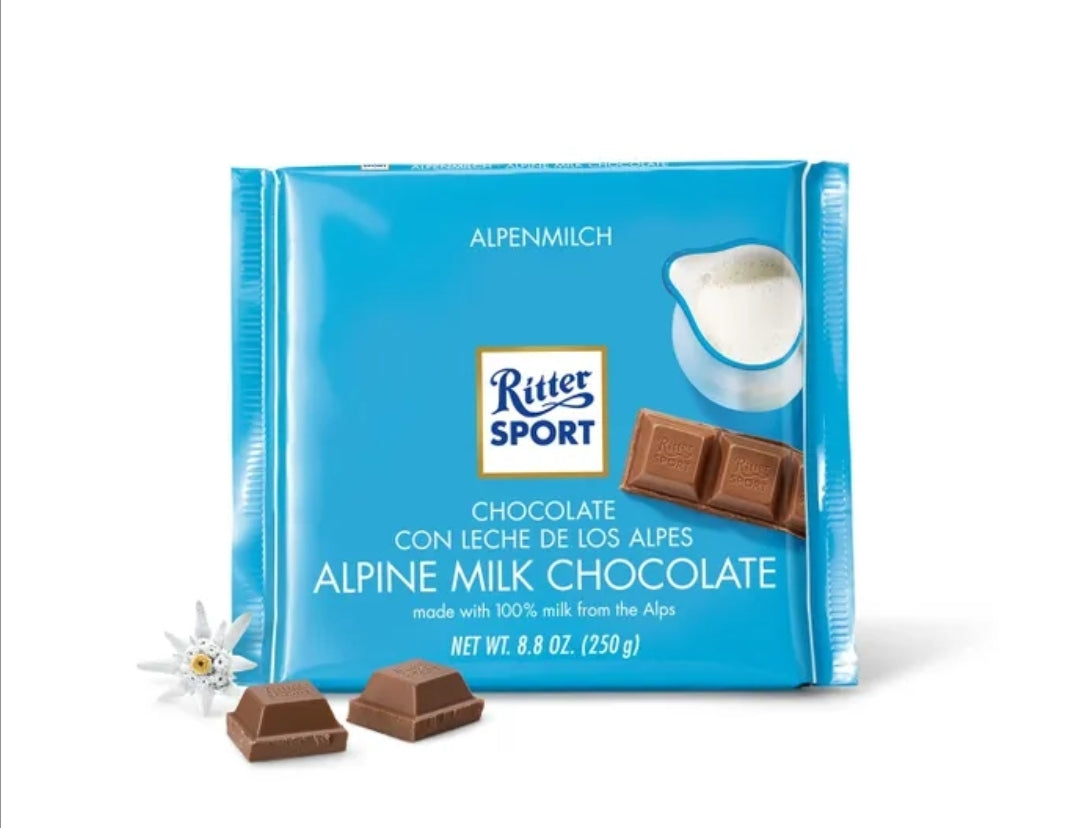 RITTER SPORT Alpine Milk Chocolate 100g