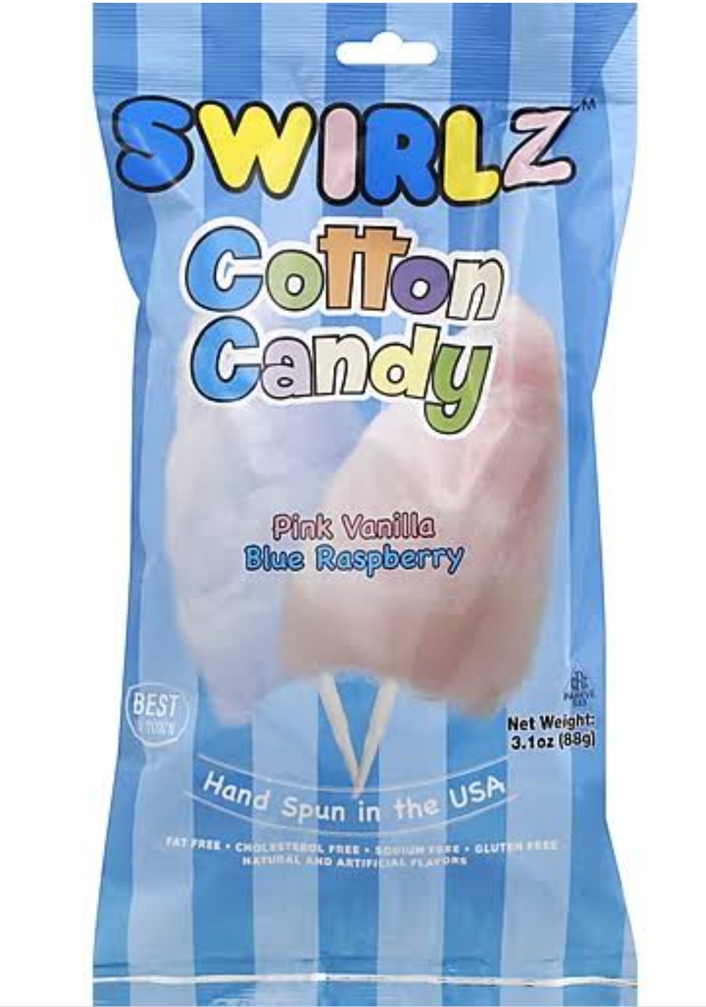 Swirlz Cotton Candy Pink Vanilla Blue Raspberry 88g