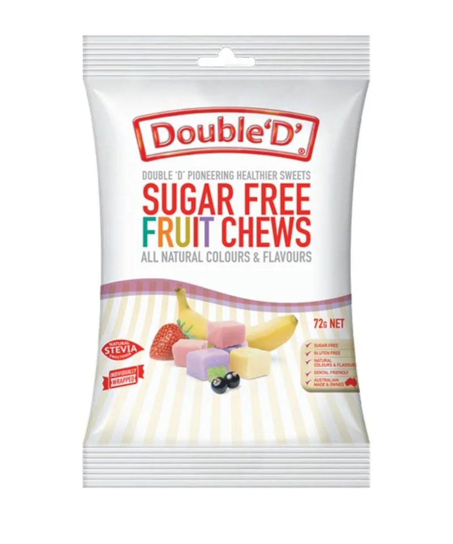 DOUBLE D Sugar Free Fruit Chews 72g