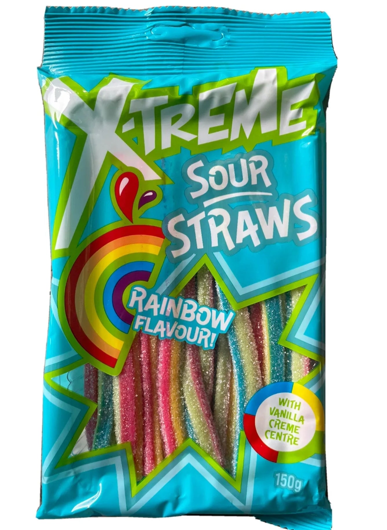 X-TREME SOUR STRAWS RAINBOW 150G