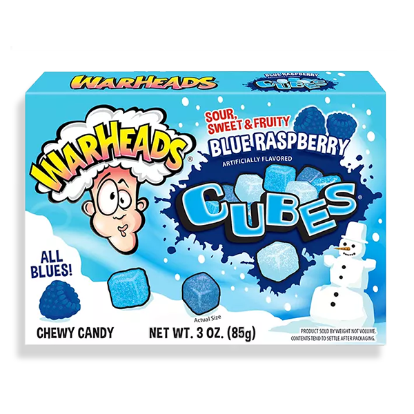 WARHEADS Blue Raspberry Cubes 85g