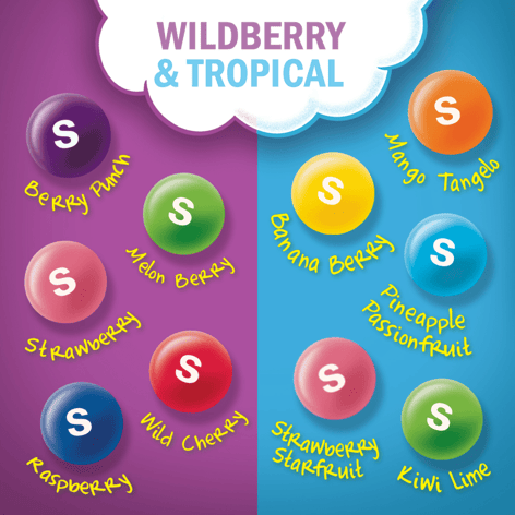 SKITTLES Flavour Mash-Ups Wild Berry + Tropical 204.1g