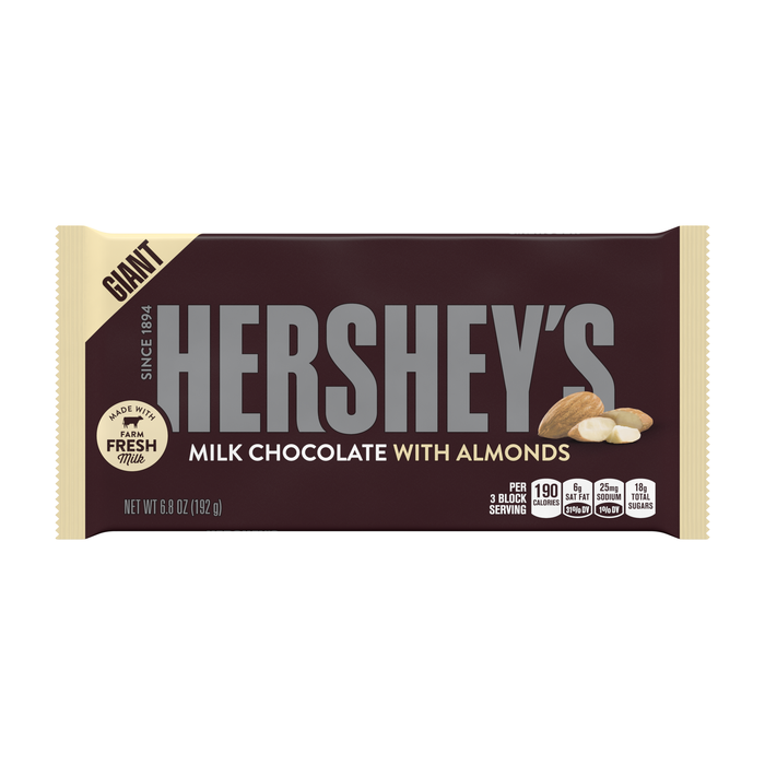 HERSHEY'S Giant Milk Chocolate With Almond 192g