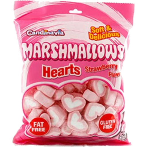 CANDINAVIA Marshmallow Hearts Strawberry Flavour 250g