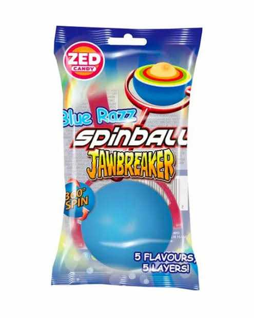 ZED CANDY Blue Raz Spin Ball Jawbreaker 55.5g