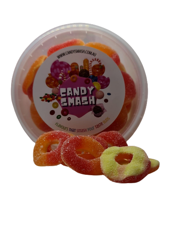 Candy smash tub peachy rings 143g