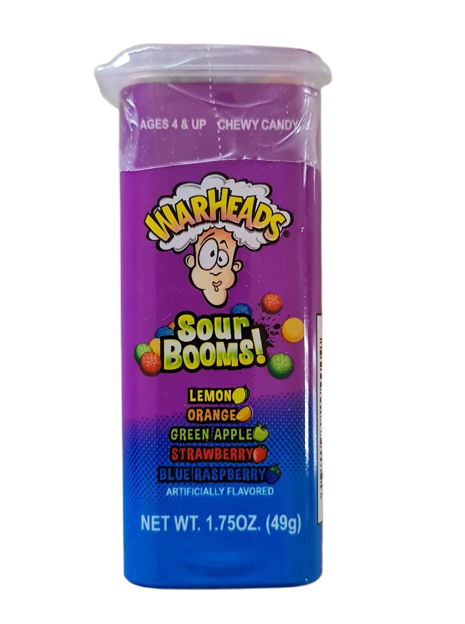 Warheads sour booms! Lemon, orange,green apple, strawberry,blue raspberry 49g