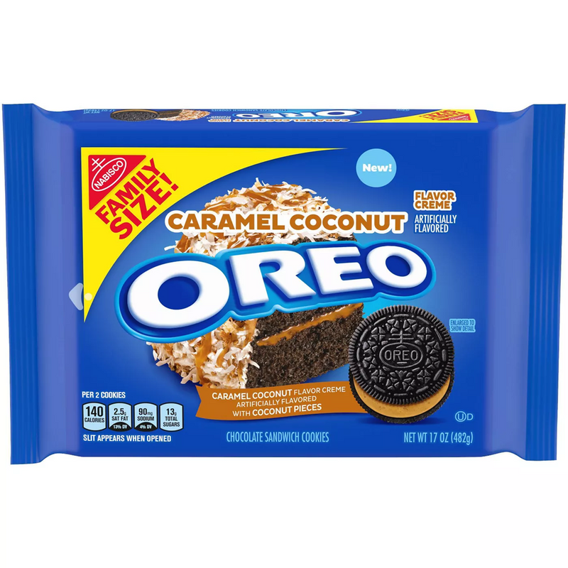 OREO Caramel Coconut Flavor Creme Family Size 482g