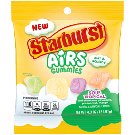 STARBURST AIR GUMMIES SOUR TROPICAL 121.91G